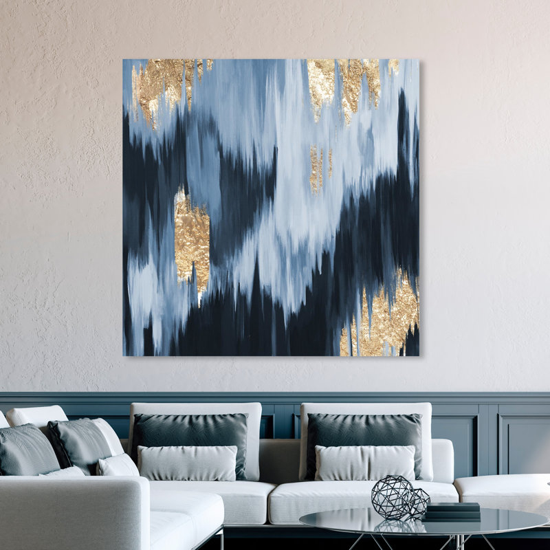 Gold Blue Fall Wrapped Canvas Oil Painting On Canvas Reviews