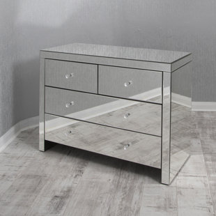 Vintage Mirrored Chest Wayfair Co Uk Mirrored 4 Drawer Chest Of Drawers