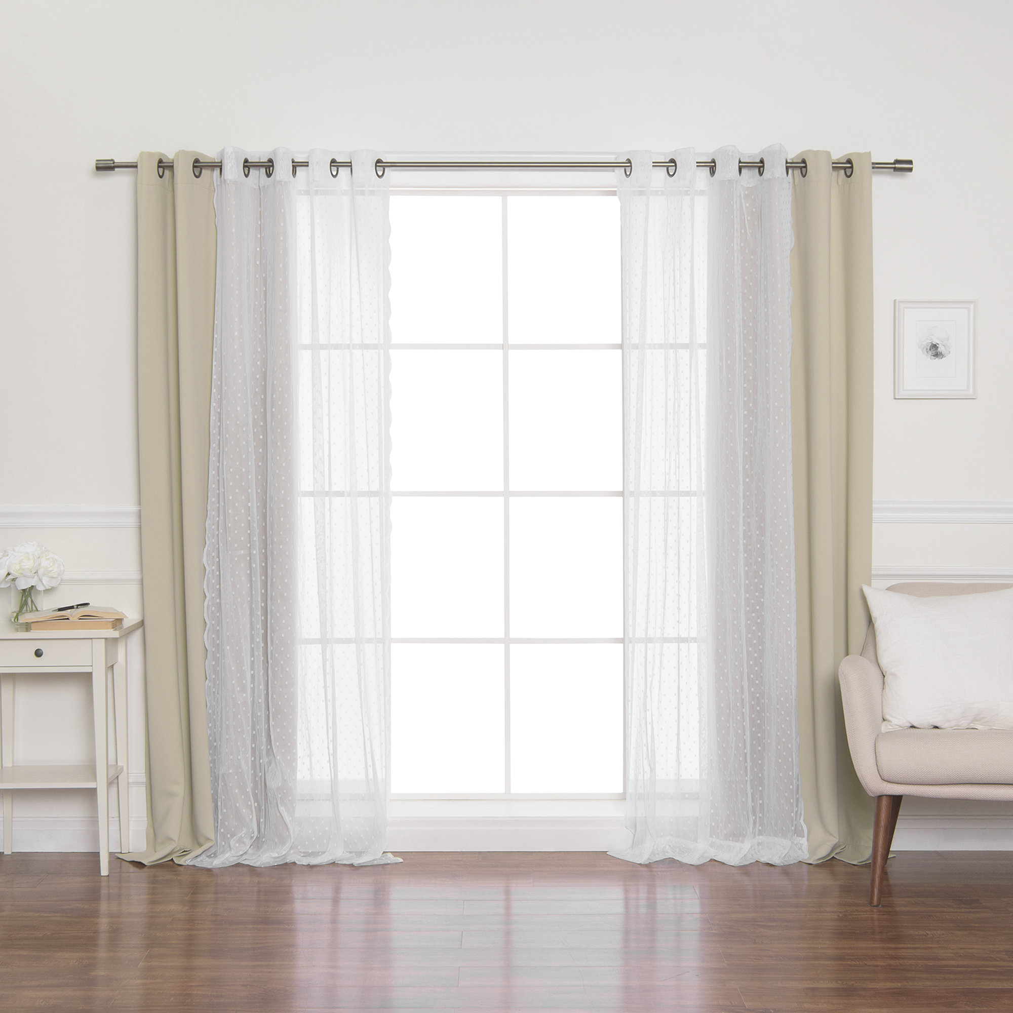 Rosalind Wheeler Sheer Pretty Dot Blackout Curtains Wayfair