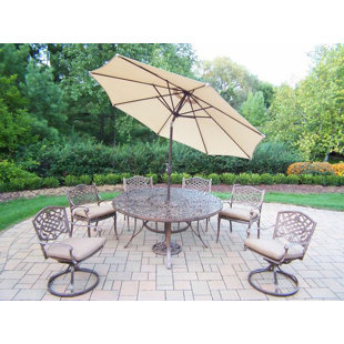 Go to store & view more images Mississippi 7 Piece Dining Set with Cushions by Oakland Living
