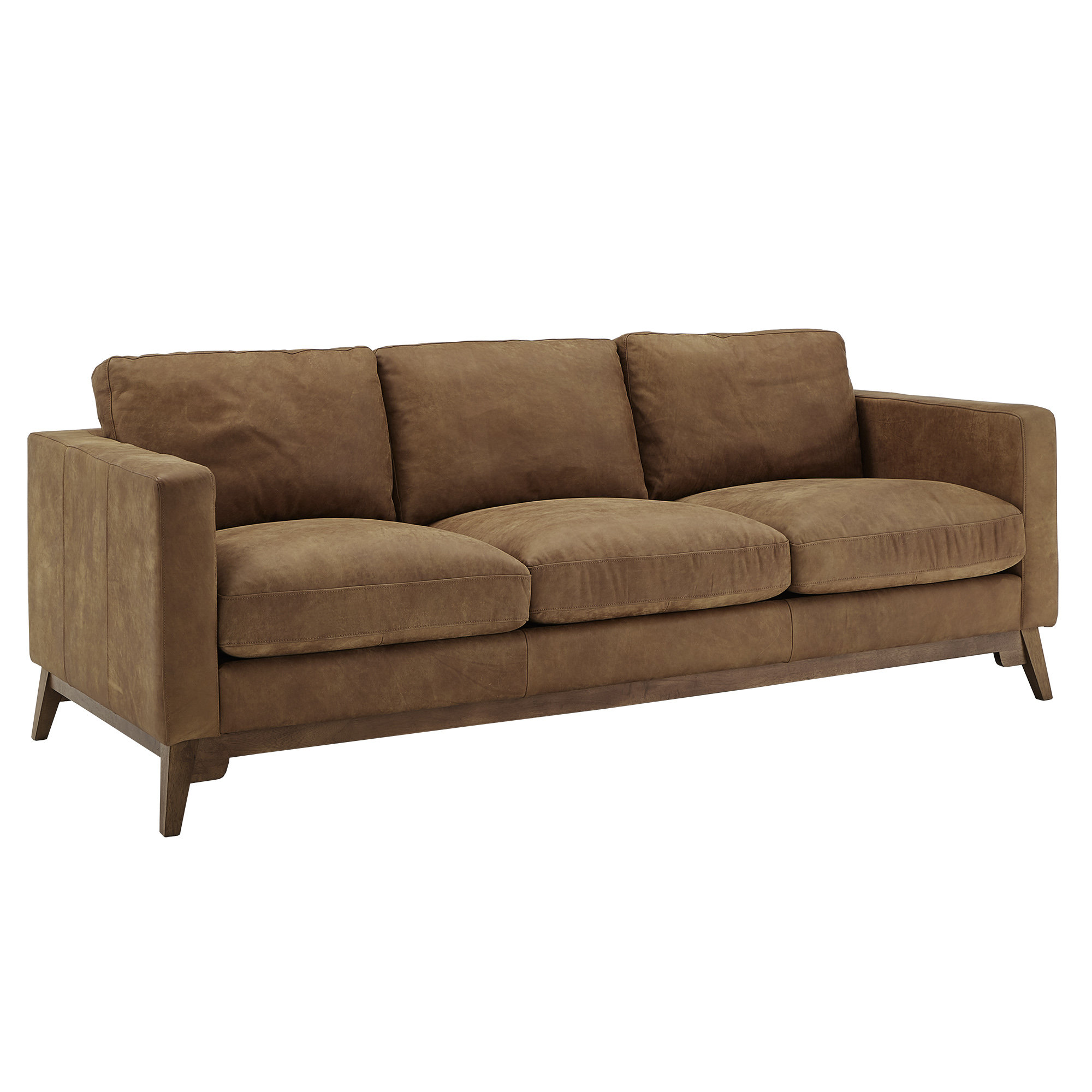 Union Rustic Aster Genuine Leather 88 Square Arm Sofa Wayfair