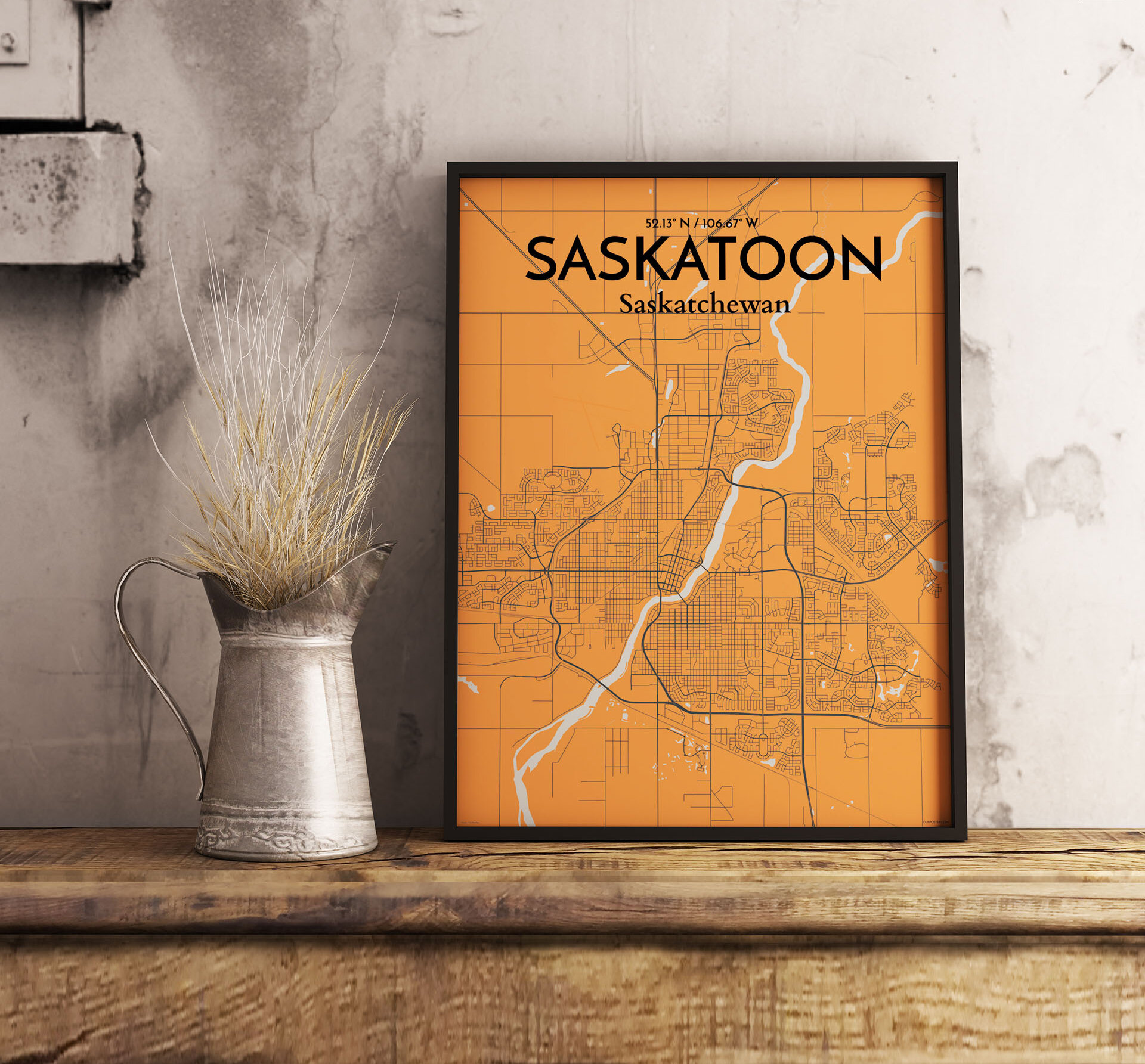 OurPoster.com Saskatoon City Map - Graphic Art | Wayfair