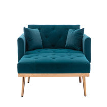 Green velvet chair and a half Clearance