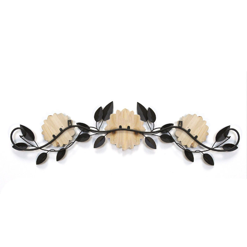 Gracie Oaks Wood And Metal Floral Over The Door Wall Decor