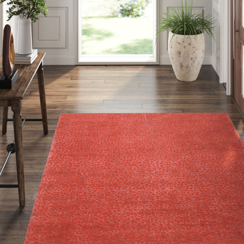 Tufenkian Animal Print Hand Knotted Wool Silk Red Area Rug Perigold