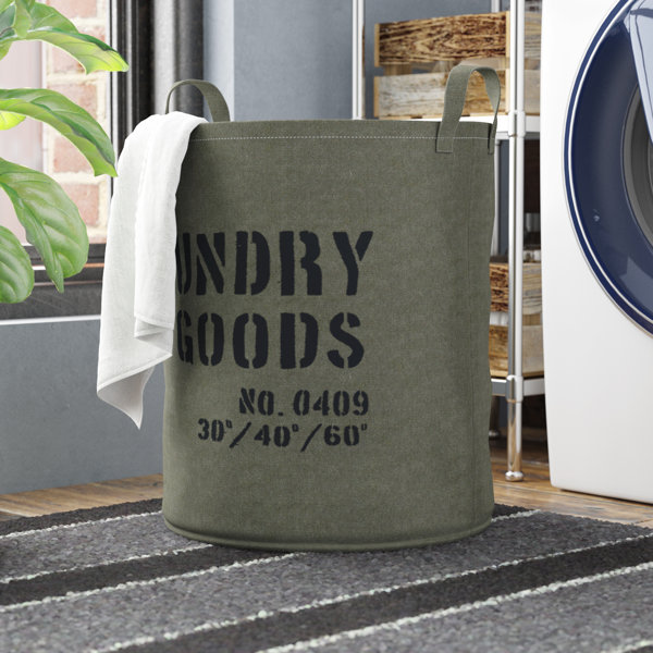 Kordell Army Canvas Laundry Hamper