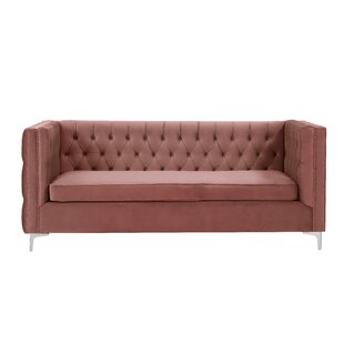 Everly Quinn Dusty Pink Velvet Rhett Sectional Sofa. by Everly Quinn
