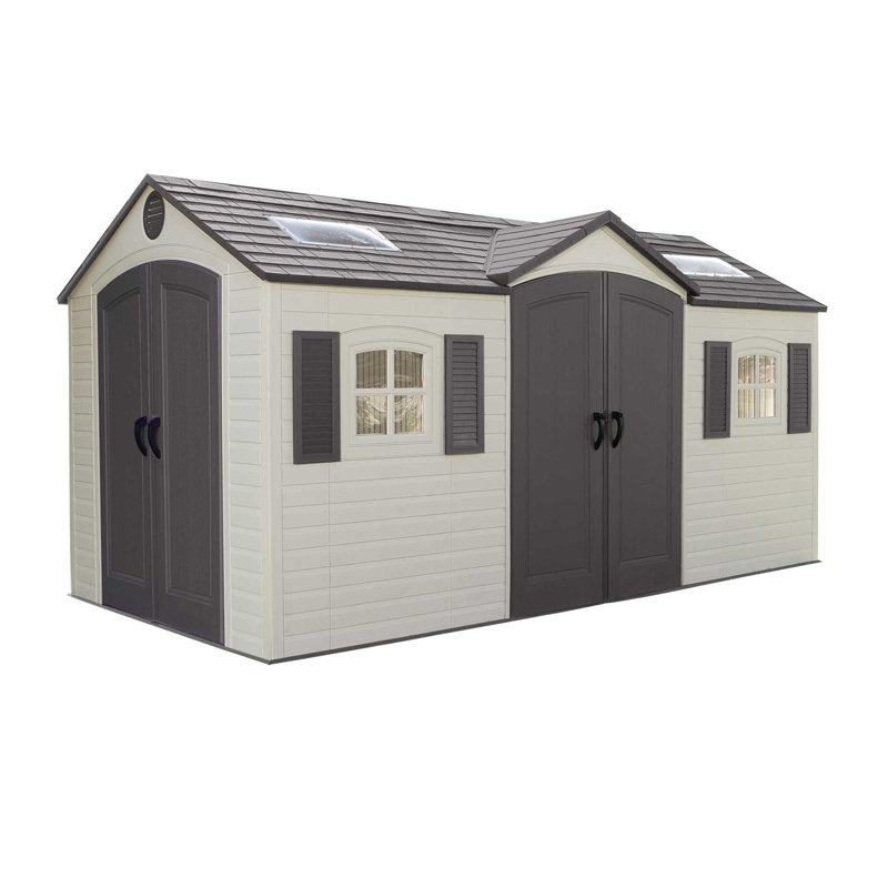 Lifetime Dual Entry 15 Ft W X 8 Ft D Plastic Storage Shed Reviews Wayfair
