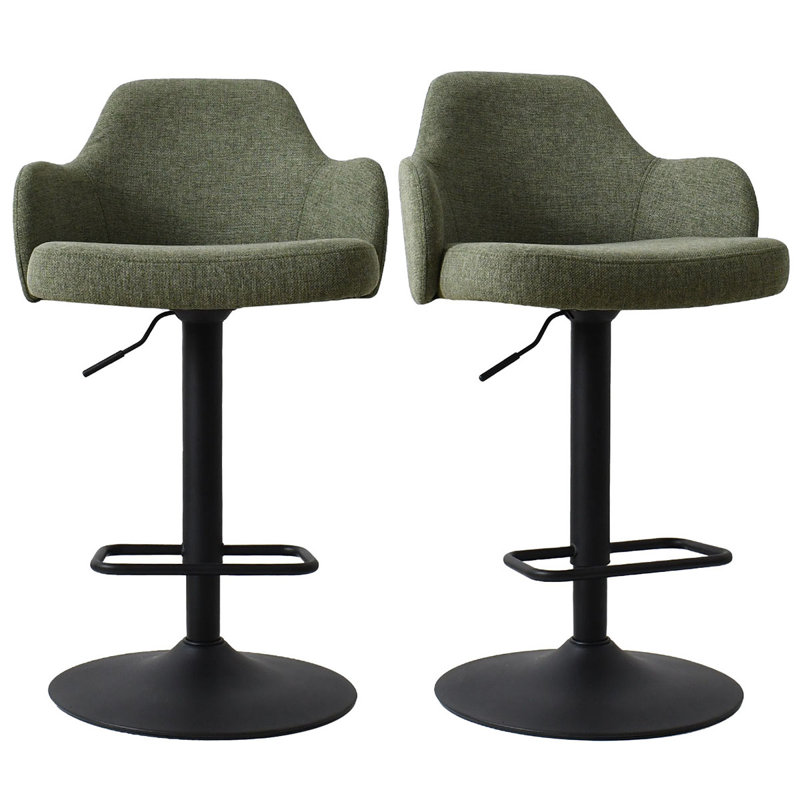 Arce Swivel Upholstered Adjustable Height Counter Stool (Set of 2)