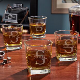 Custom Whiskey Glass Etched Scotch Glass,Personalized Rocks Glass 