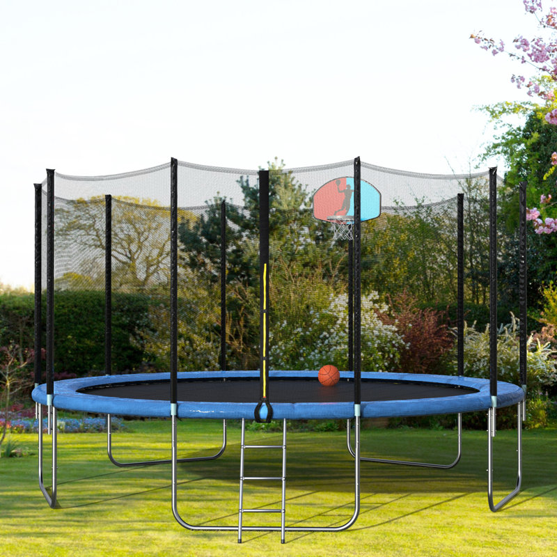 Harper Bright Designs 15 Round Backyard Trampoline With Safety Enclosure Reviews Wayfair