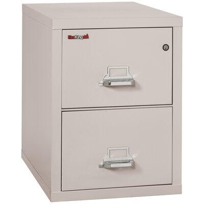 Fireproof 2-Drawer Vertical File Cabinet FireKing Color: Platinum, Lock: E-Lock, Size: 17.69