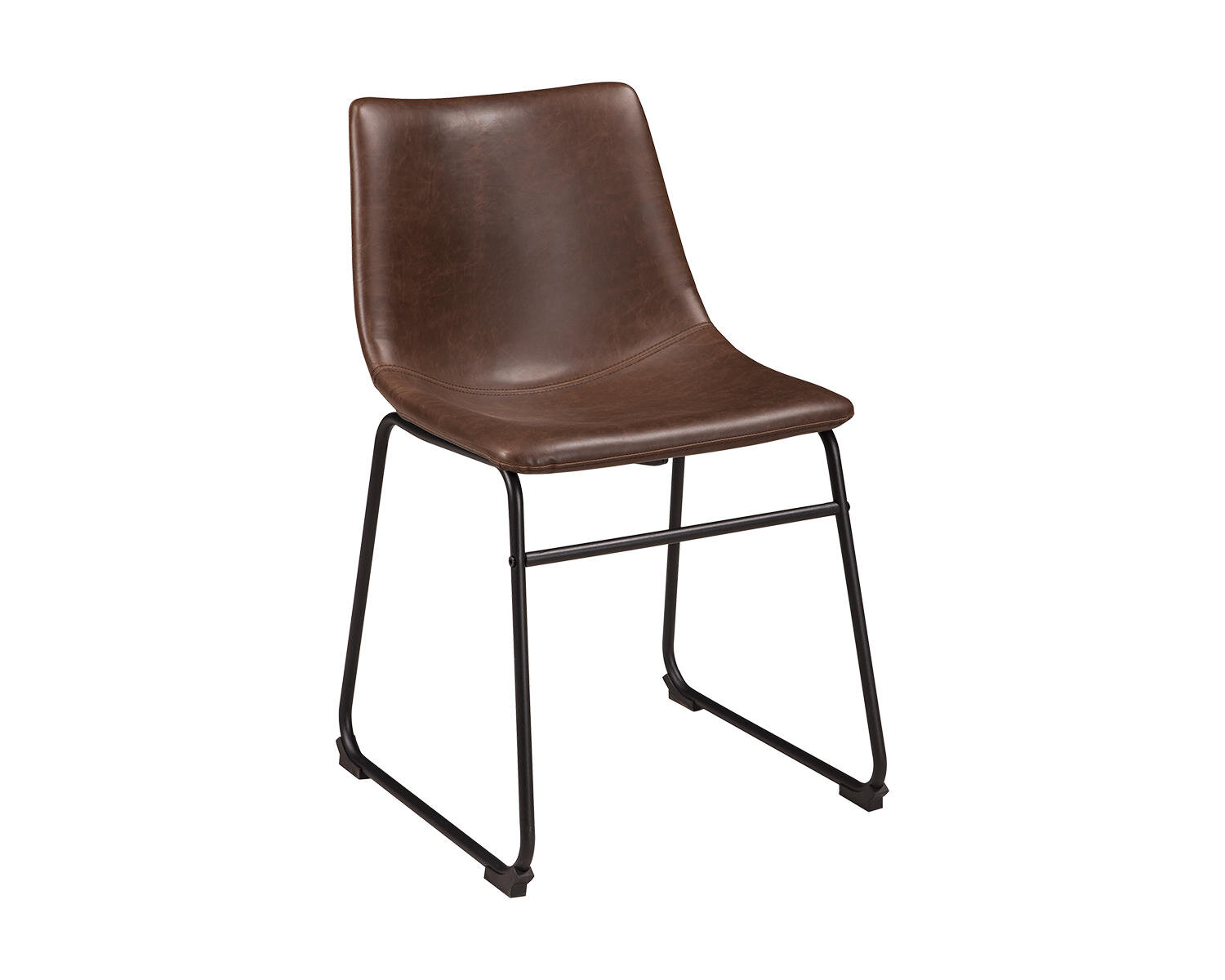 Bolero Faux Leather Dining Chairs in Antique Brown Height 510mm Pack of 2 