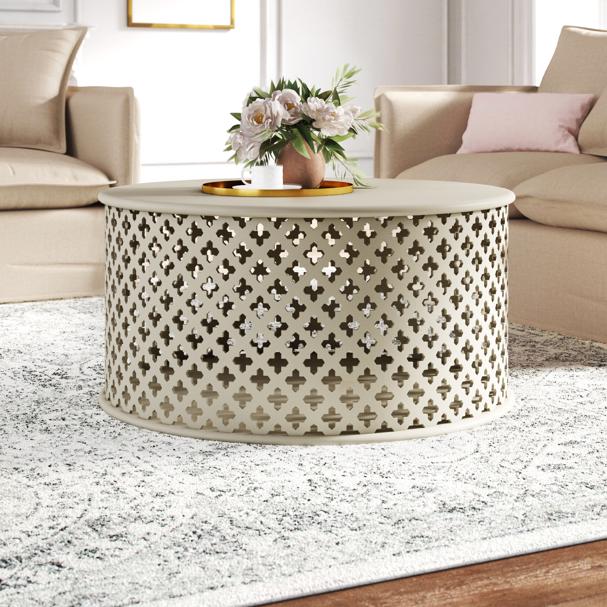 francoise solid wood coffee table with storage kelly clarkson home