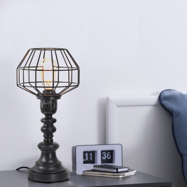 wire cage table lamp
