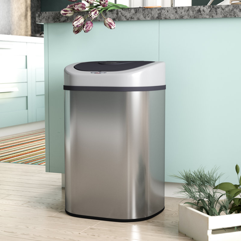 Rebrilliant Popel Steel 21 1 Gallon Motion Sensor Trash Can