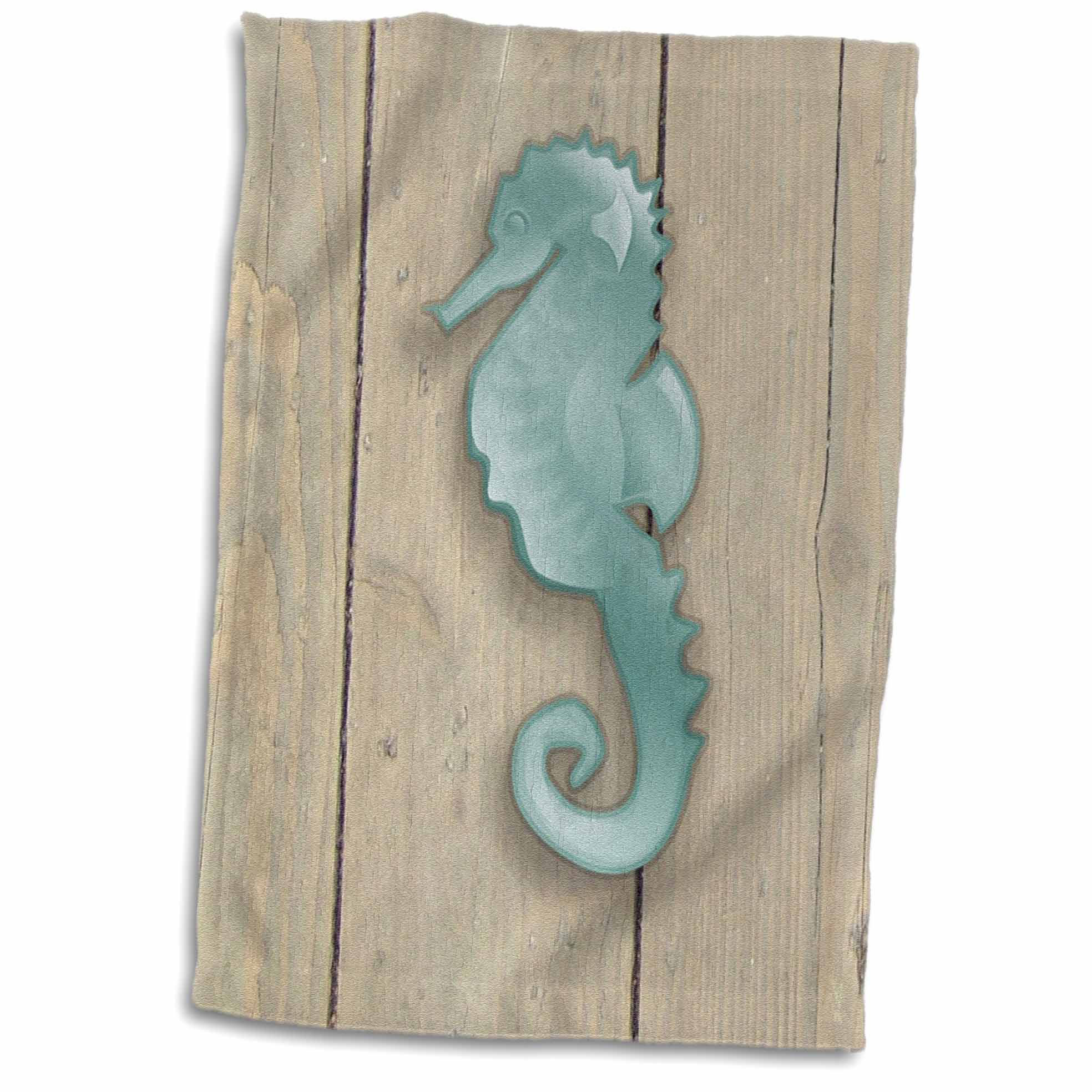 East Urban Home Dominik Image Of Cartoon Seahorse On Old Wooden Planks Hand Towel Wayfair