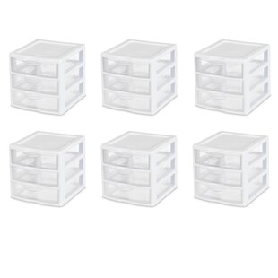VTL® Silver Style Plastic Small 3 Drawer Tower Storage Unit for School Home Office 