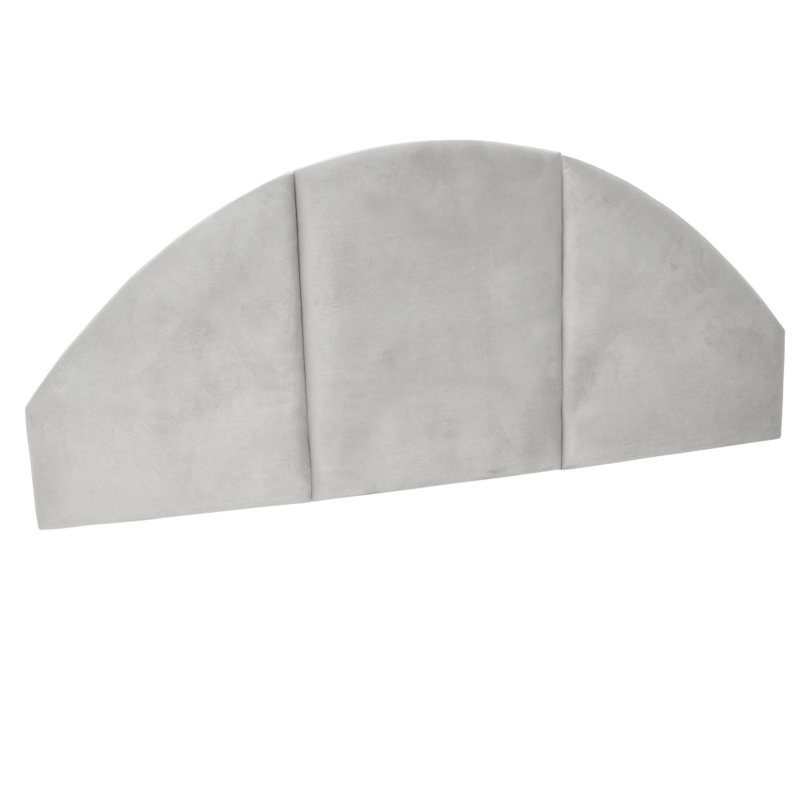 Madri Velvet Upholstered Panel Headboard Color: Gray, Size: Queen