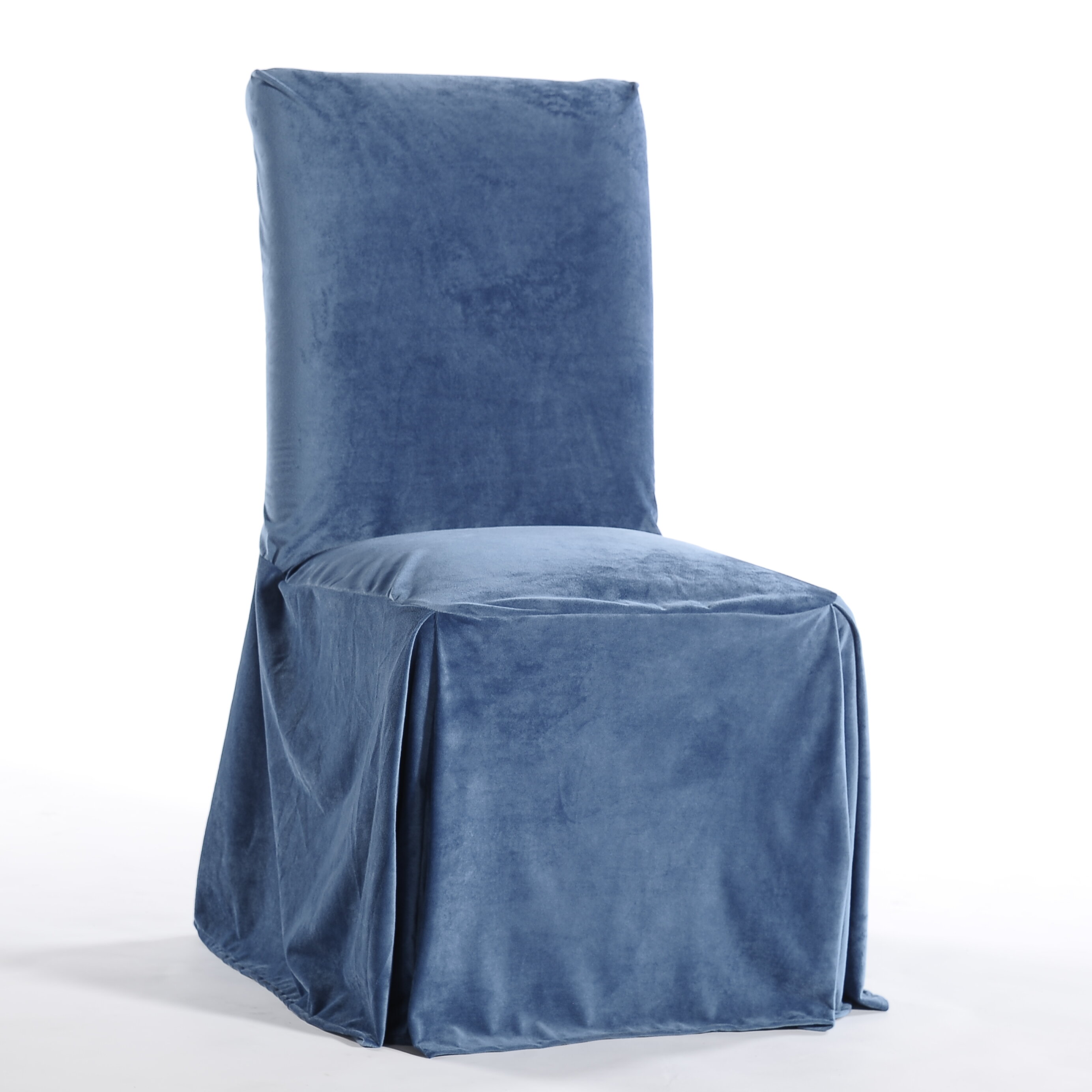 blue slipcover dining chair