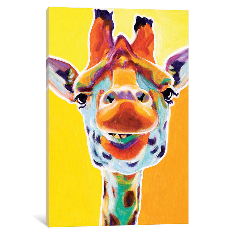 East Urban Home Giraffe Iii Graphic Art On Wrapped Canvas Wayfair Co Uk