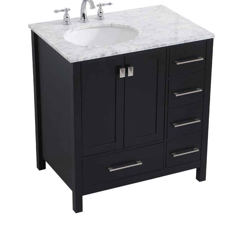 Elegant Lighting 32 Inch Single Bathroom Vanity In Black & Reviews ...