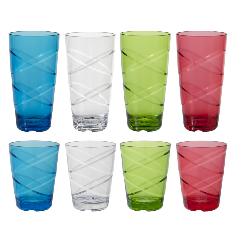 Ebern Designs Sofia 8 Piece Acrylic Assorted Glassware Set Reviews Wayfair