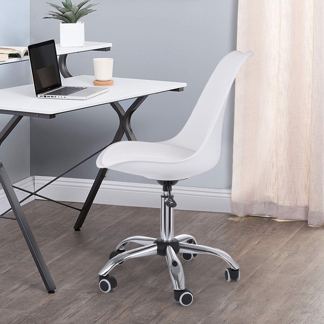 adjustable height armless office chair