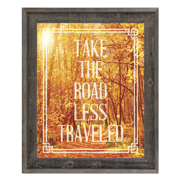 Click Wall Art Take The Road Less Traveled Framed Graphic Art On Canvas Wayfair