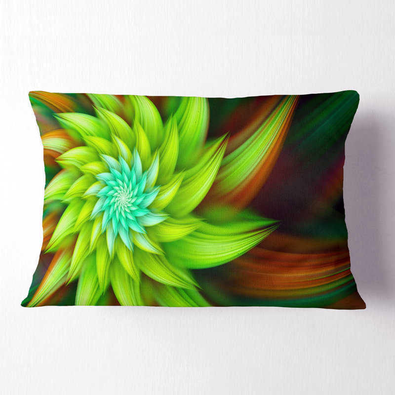 East Urban Home Floral Huge Clear Fractal Flower Lumbar Pillow Wayfair