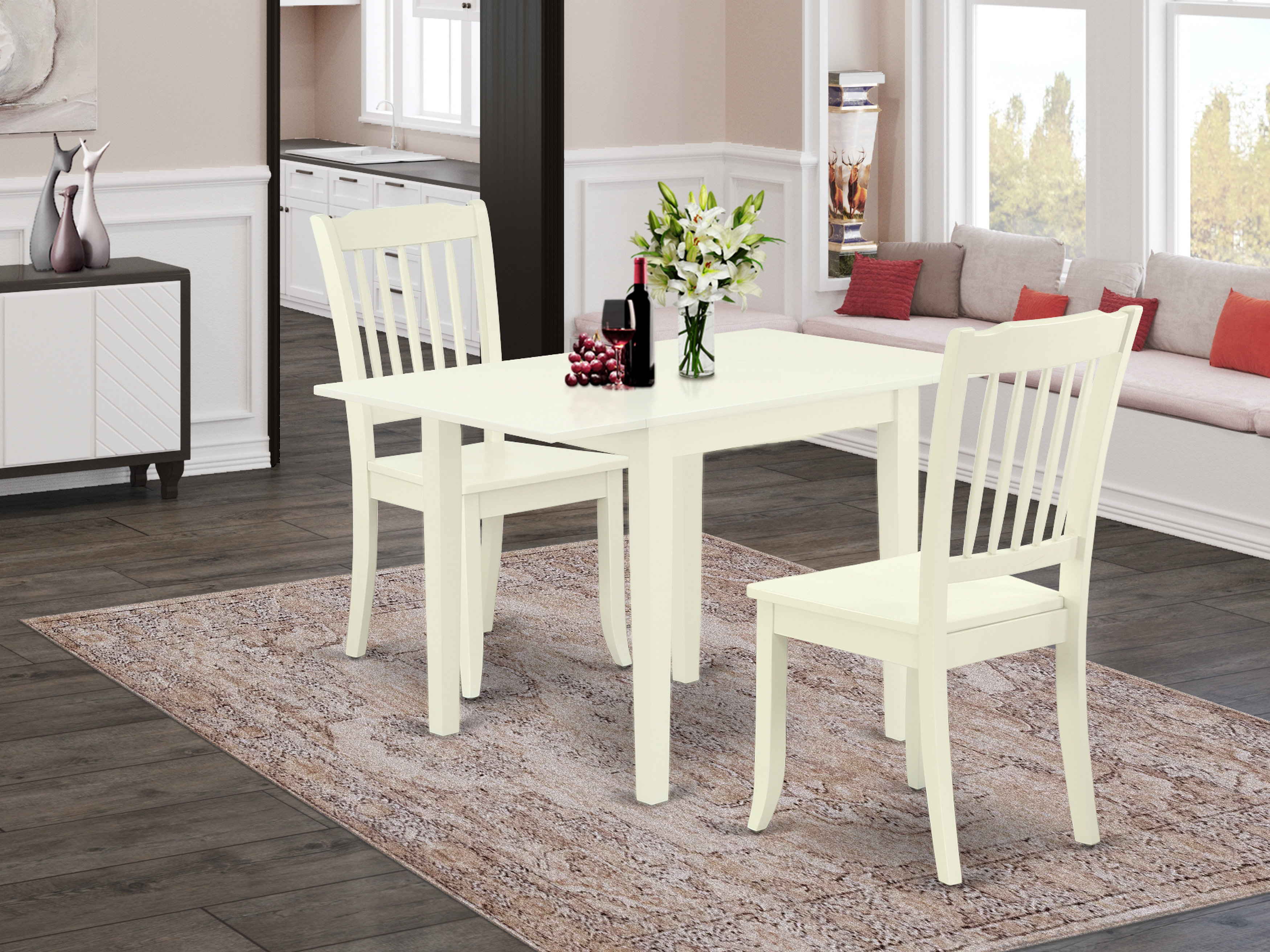 Winston Porter Sherwinn Drop Leaf Rubberwood Solid Wood Dining Set Reviews Wayfair