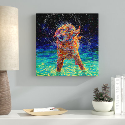 'Moonlight Swim' Wrapped Canvas Print on Canvas