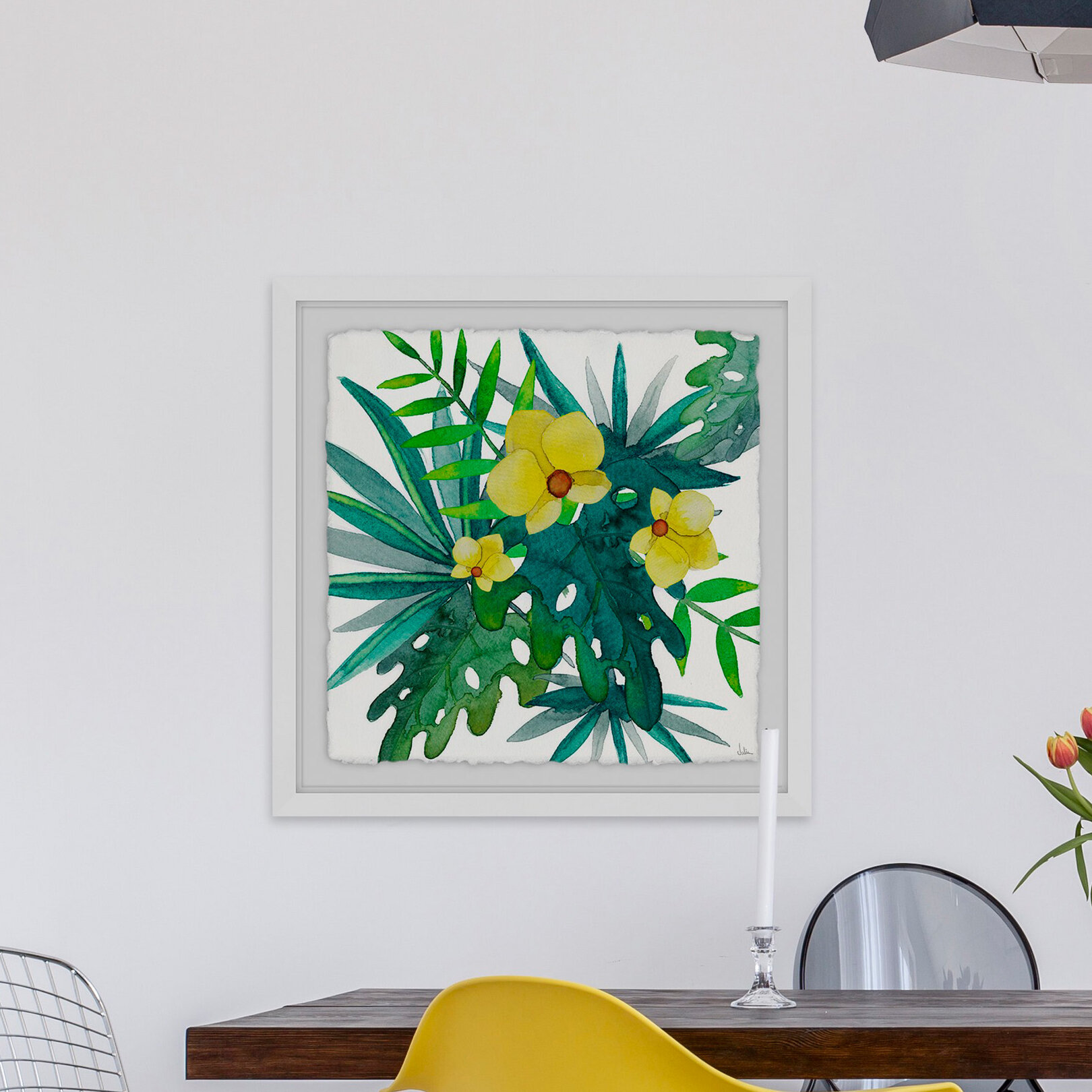 Bay Isle Home Yellow Flowers On Palm Leaves by Julia Posokhova ...