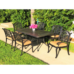 Go to store & view more images Camptown 7 Piece Sunbrella Dining Set with Cushions by Fleur De Lis Living