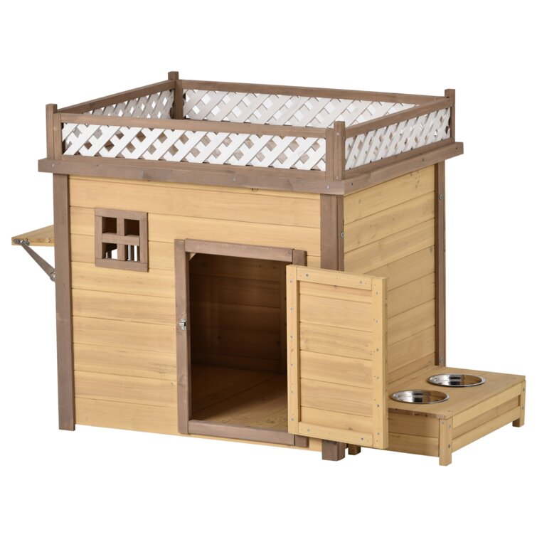 dog house with feeder