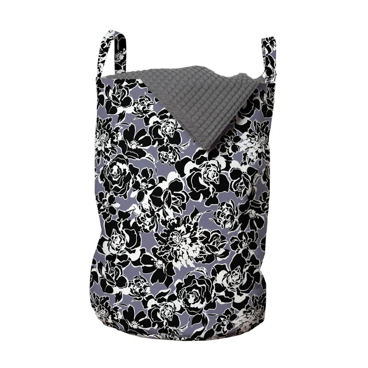 Ambesonne Flower Art Laundry Bag Hamper Basket with Handles Laundromats
