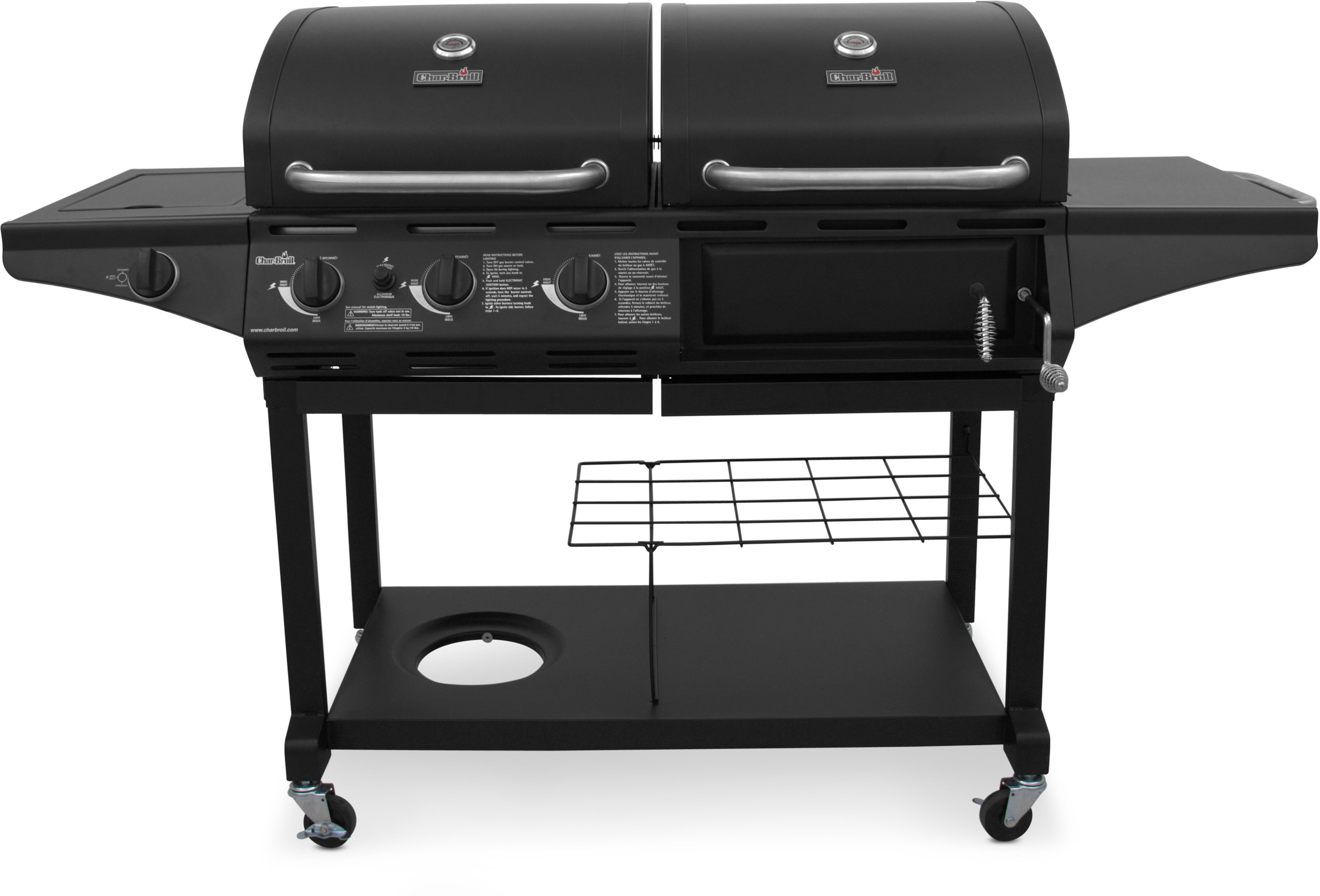 Charbroil 3 Burner Deluxe Gas Charcoal Combo With Side Charbroil 3 Burner Deluxe Gas Charcoal Combo With Side Reviews Wayfair