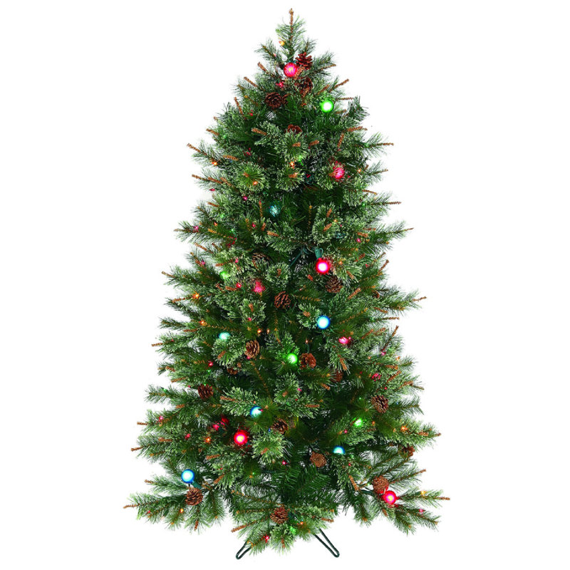 The Holiday Aisle Twinkle Prelit 5 Green Artificial Christmas Tree With 250 Multi Color Lights Wayfair