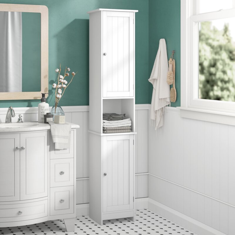 House Of Hampton 32 X 170cm Free Standing Tall Bathroom Cabinet Reviews Wayfair Co Uk