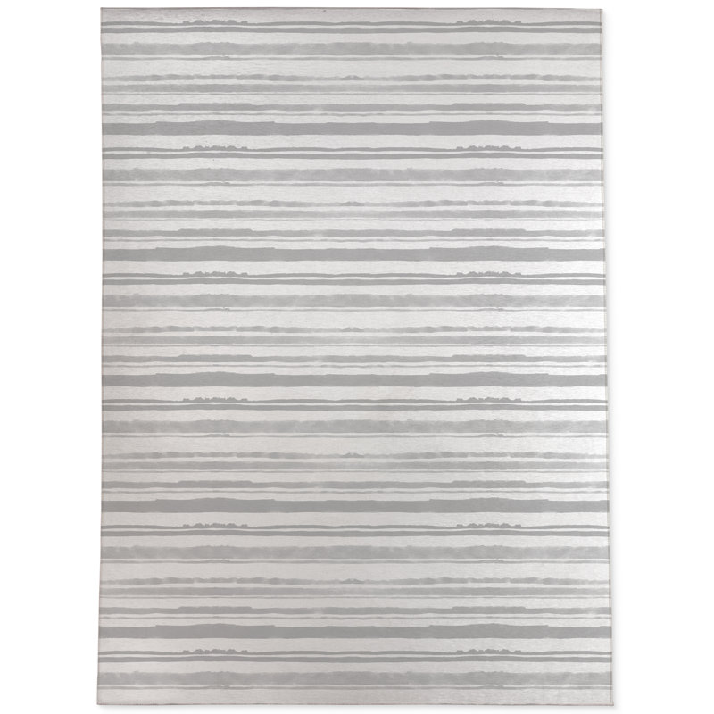 Highland Dunes Feldman Watercolor Stripe Gray Light Gray Area Rug Wayfair