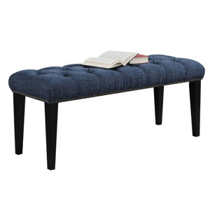 Go to store & view more images Alcott Hill Cotton Button Tufted Upholstered Bench