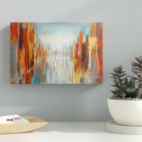 Ebern Designs City Shadows Acrylic Painting Print On Wrapped
