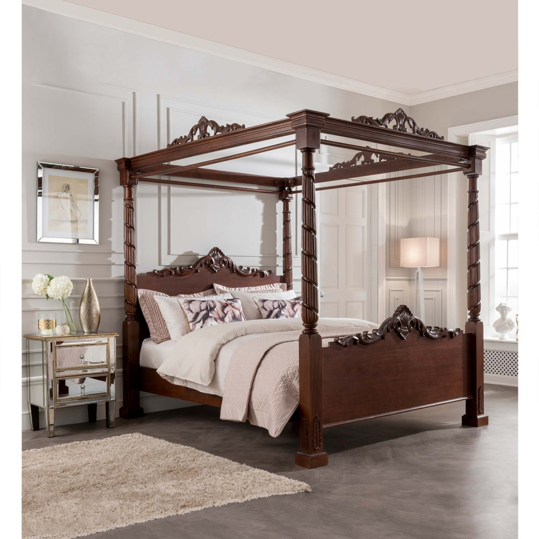 Lincoln Four Poster Antique French Style Bed (Size: Single)