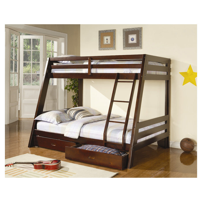 Wildon Home Mullin Twin Over Full Bunk Bed With Drawers Reviews Wayfair