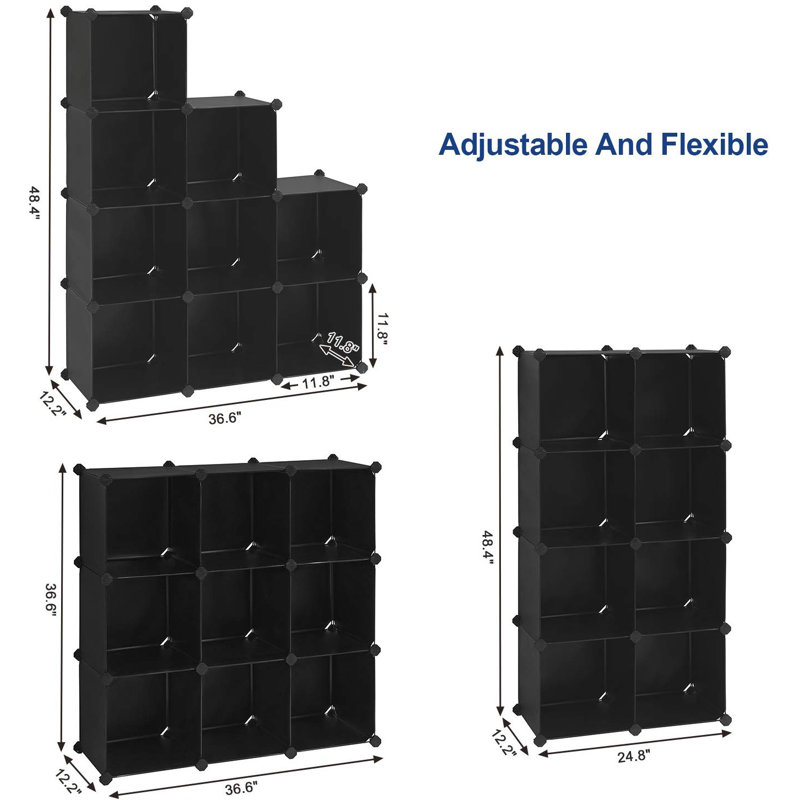 Rebrilliant Storage Cube Organizer 9 Pair Stackable Shoe Rack Reviews Wayfair