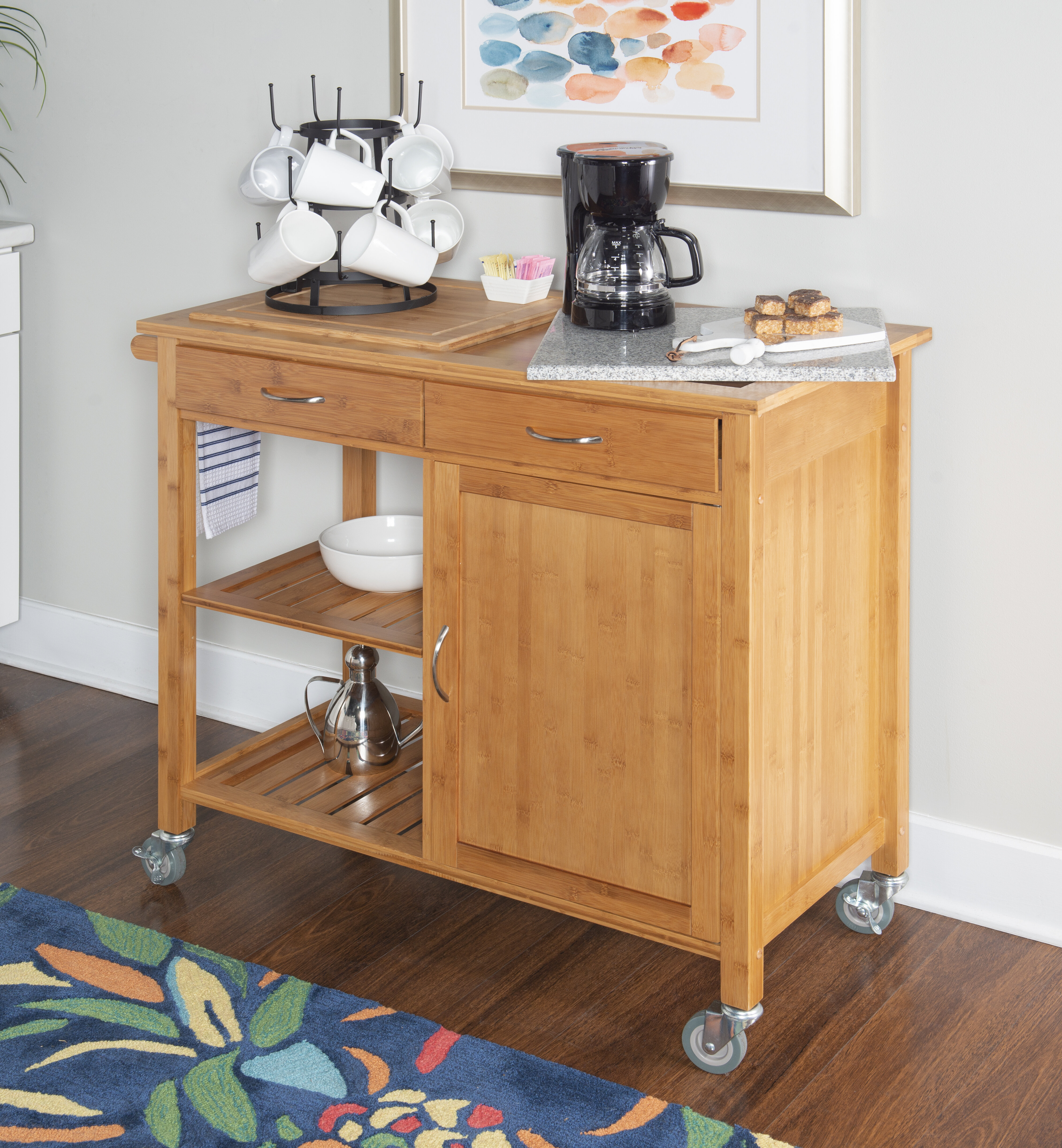 Millwood Pines Rafferty Kitchen Cart With Granite Top Reviews