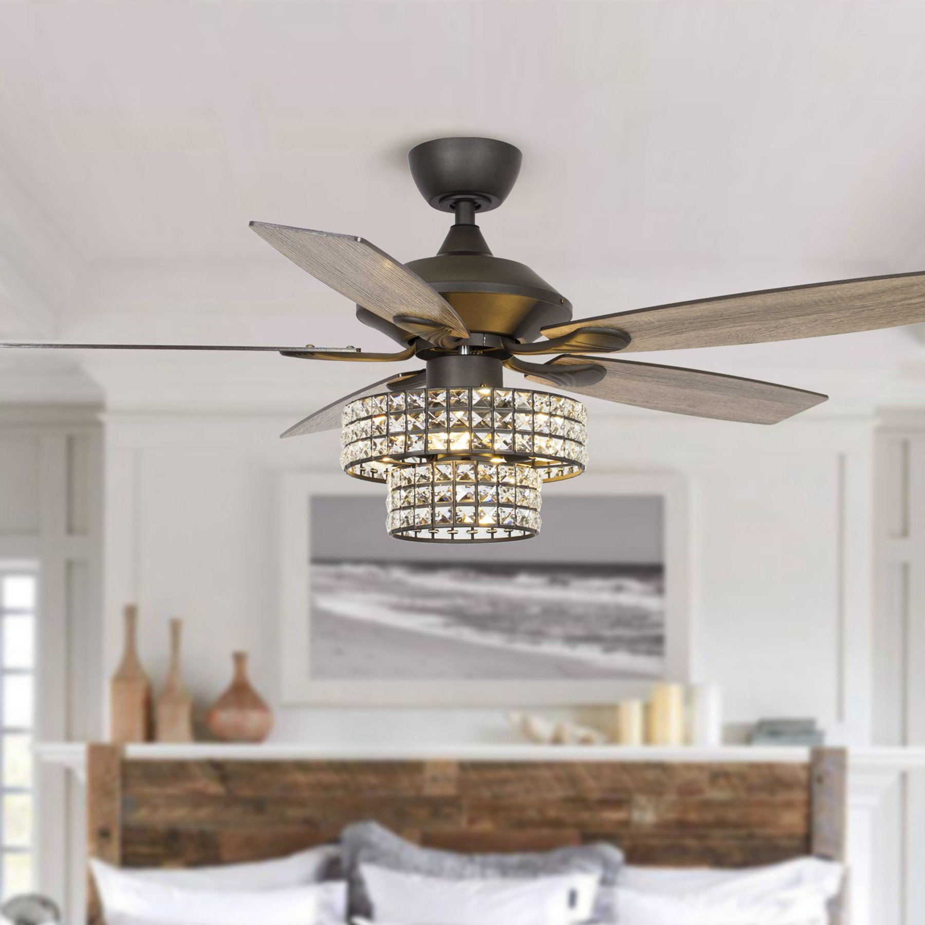 Blade Crystal Ceiling Fan 