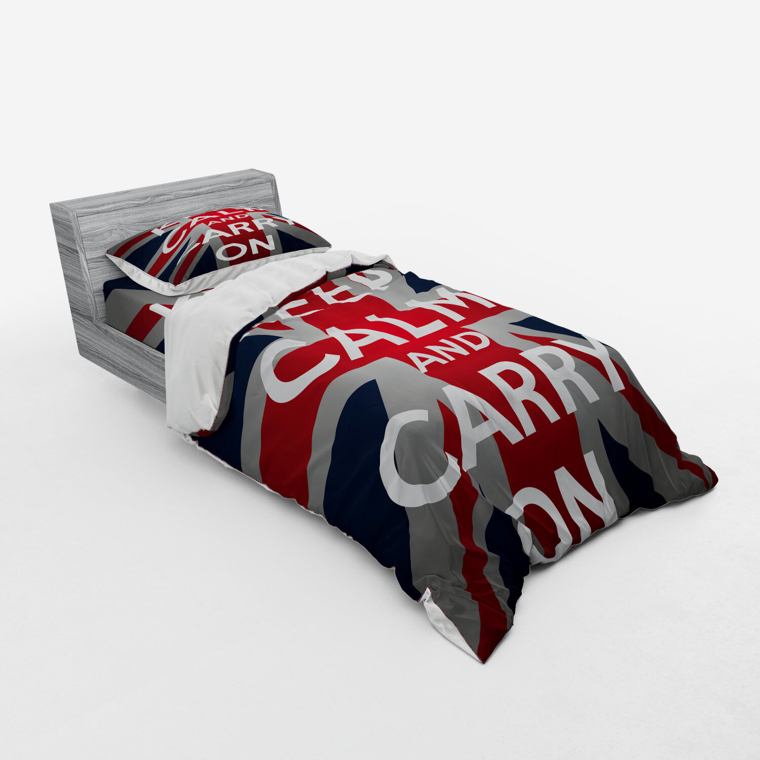 East Urban Home Union Jack Keep Calm And Cary On Words Crown