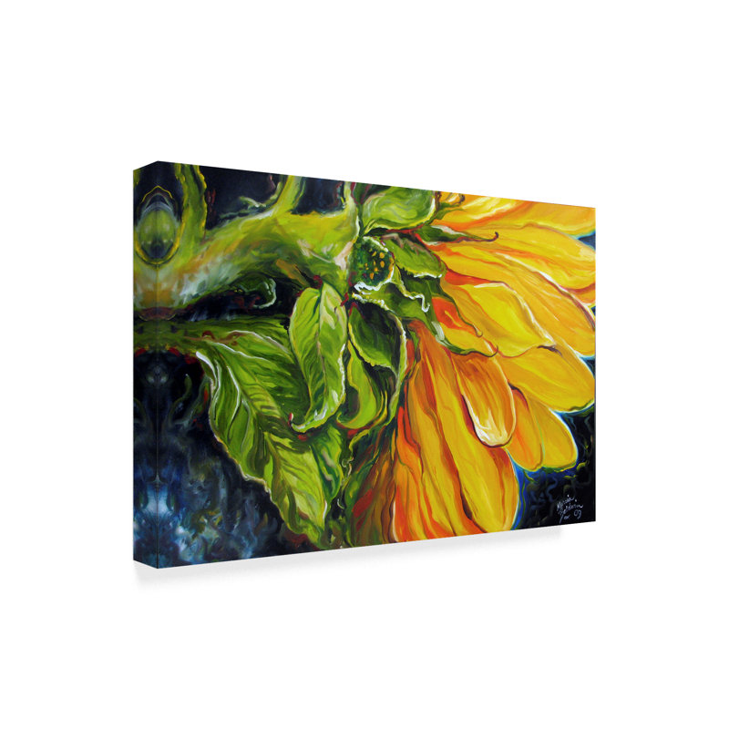 Trademark Art Sunflower Abstract Acrylic Painting Print On