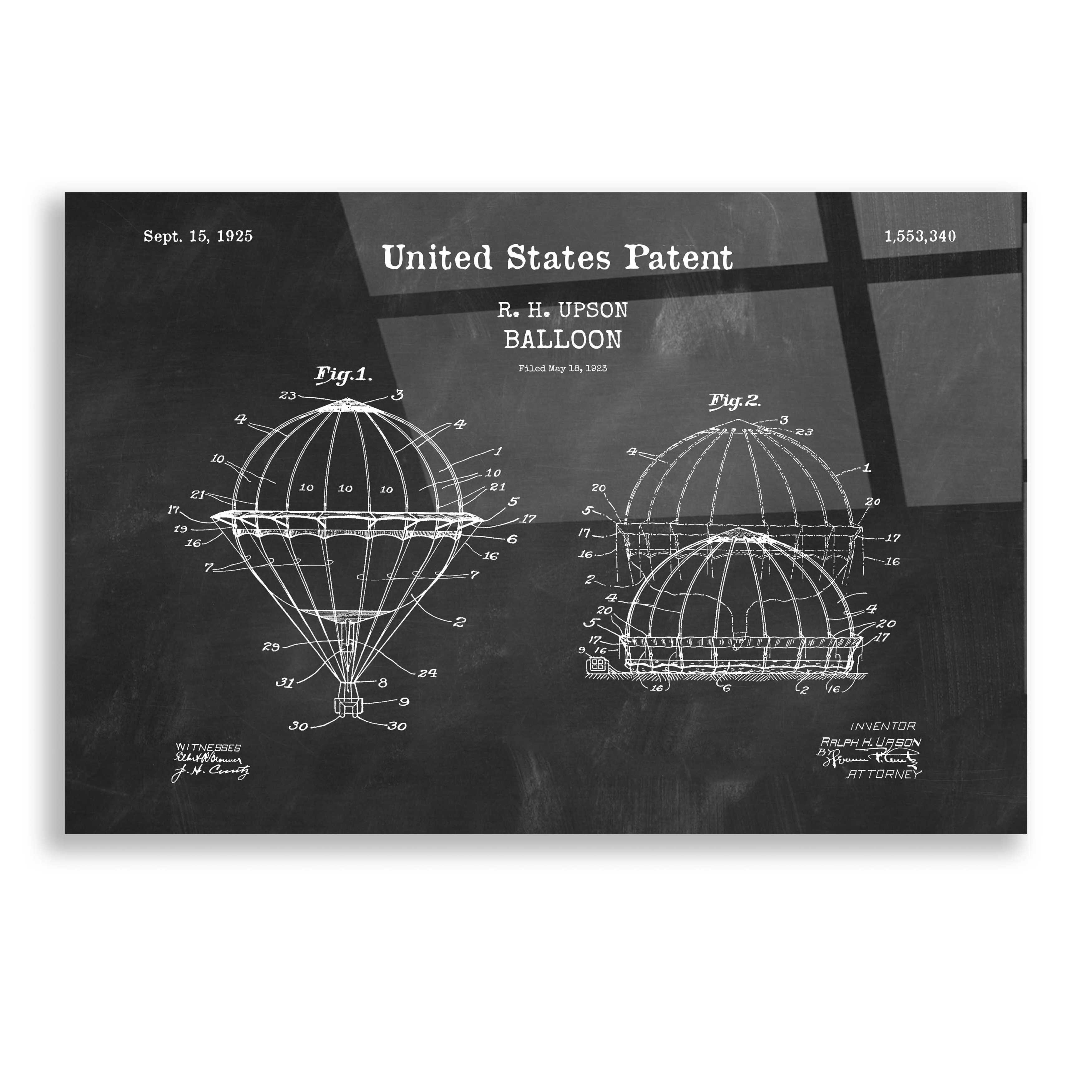 17 Stories Balloon Blueprint Patent Chalkboard - Graphic Art on | Wayfair